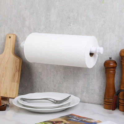 Gray Wood Freestanding Paper Towel Holder for Countertop with Wooden Ball  Weight