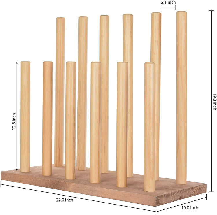 6-Pair Natural Wood Inverted Boot Storage Rack – MyGift