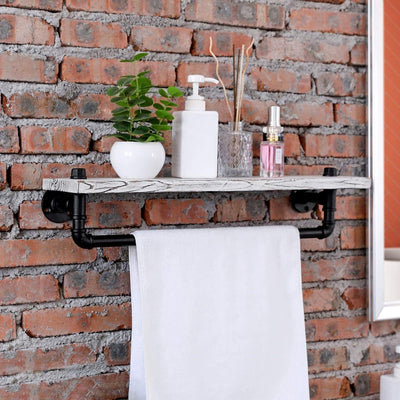 Urban Wood Bathroom Shelves with Towel Bar – MyGift