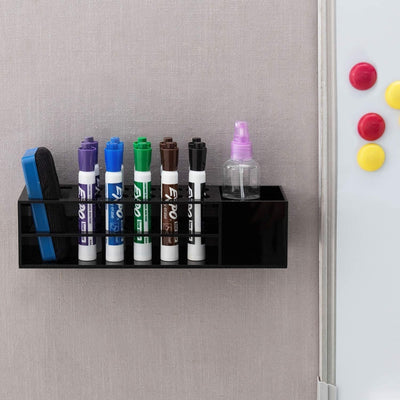 Dark Gray Acrylic White Board Dry Erase Marker and Eraser Holder, Wall –  MyGift