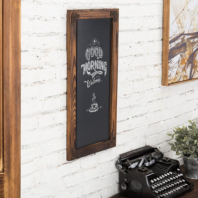 Bulletin and Chalkboard, Wall Mounted White Weathered Wooden