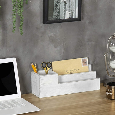 Natural Wood Desktop Pen & Pencil Holder Cups or Office Supplies Organizer, Set of 2
