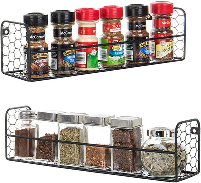 4-Tier Torched Wood Wall-Mounted Spice Rack – MyGift