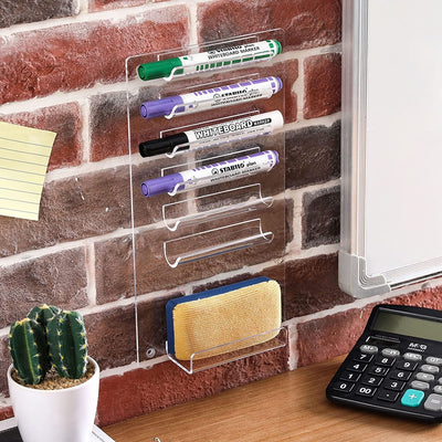 Clear Acrylic Wall Mounted Office Supplies Holder, Whiteboard Storage –  MyGift