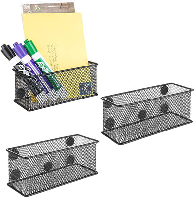 Modern Metal Mesh Office Supply Organizers, Black Desktop Stationery T –  MyGift