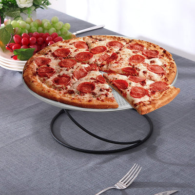 Tabletop Black Metal Pizza Pan Riser Stands, Food Platter Tray