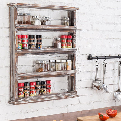 Farmhouse Kitchen Countertop Spice Shelf Rack – Sawyer Custom Crafts