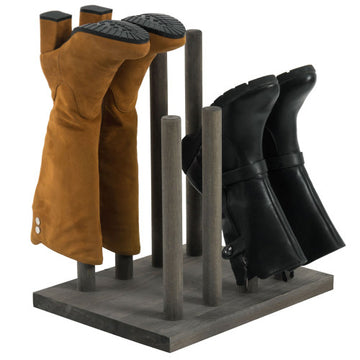 Vintage Gray Solid Wood Boot Holder Stand – MyGift