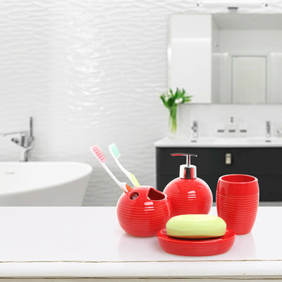 Modern Silver Ceramic Bathroom Accessory Set – MyGift