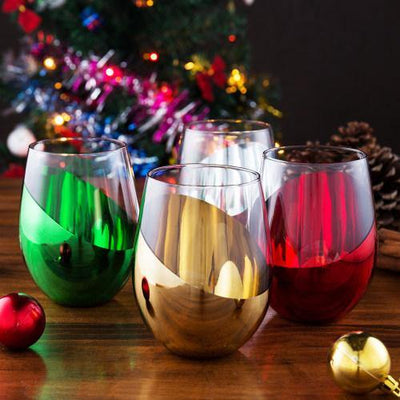 Electroplated Crystal Rose Gold Wine Glasses, Set of 4 – MyGift
