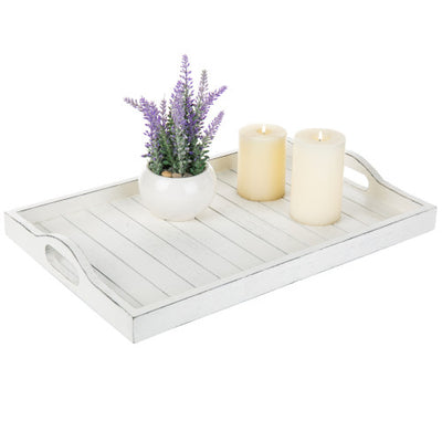 Whitewashed Wood Large Stove Top Cover and Countertop Tray, Noodle Boa –  MyGift