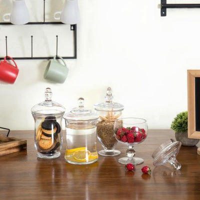 Clear Decorative Glass Jars with Lids, Set of 3 – MyGift