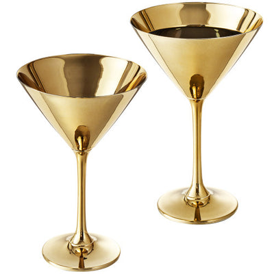 12 oz Matte Black and Gold Designer Cocktail Glasses, Double Old Fashi –  MyGift