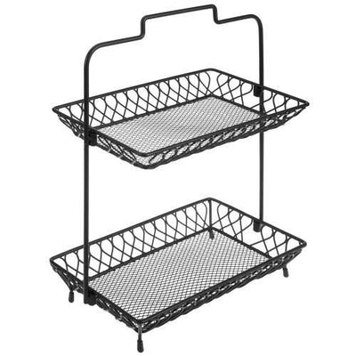 Deluxe Stackable Metal Wire Mesh Fruit & Produce Basket Rack, Set of 2 –  MyGift