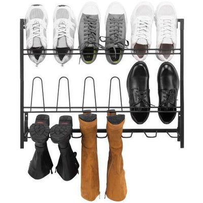 Wall Mounted Black Metal 36 Hook Shoe Rack – MyGift