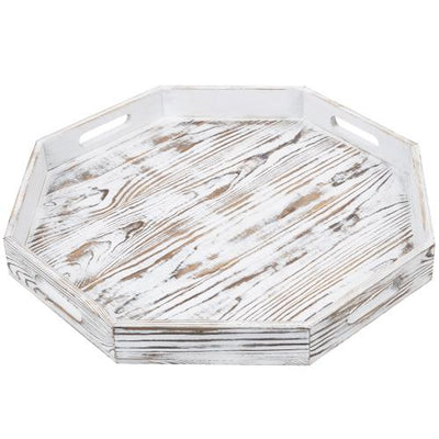 Galvanized Metal & Distressed Wood Round Serving Tray – MyGift