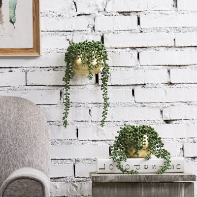 Artificial String of Pearls Plants in White Ceramic Wall-Hanging Plant –  MyGift