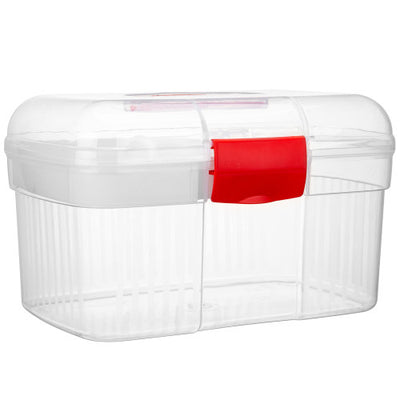 Transparent Blue Plastic Multipurpose Storage Box w/Handle