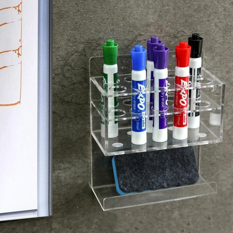 Clear Acrylic Double Tier 10-Slot Dry Erase Marker Rack – MyGift