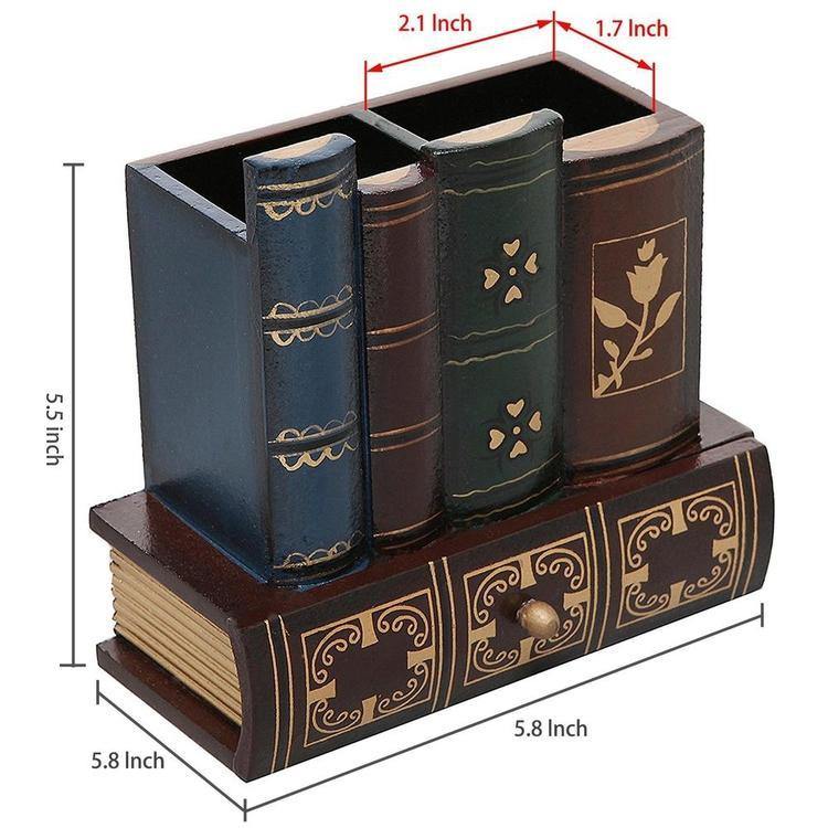 Desktop Office Caddy Antique Book Design Organizer Mygift