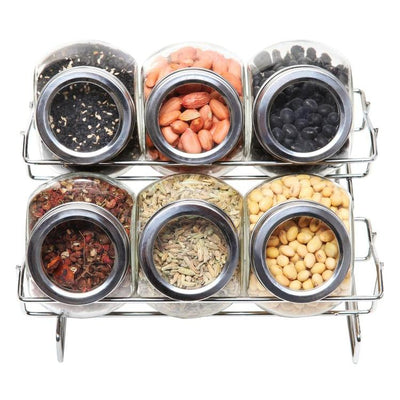 Farmhouse-Style White Washed & Brown Wood Spice Rack – MyGift