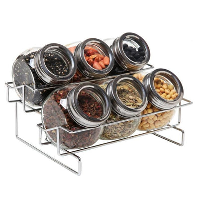 Farmhouse-Style White Washed & Brown Wood Spice Rack – MyGift