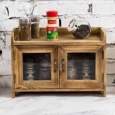 3-Tier Vintage Weathered Gray Wood Kitchen Countertop Corner Organizer Shelf