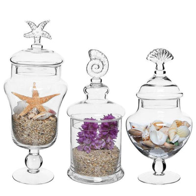 Clear Decorative Glass Jars with Lids, Set of 3 – MyGift