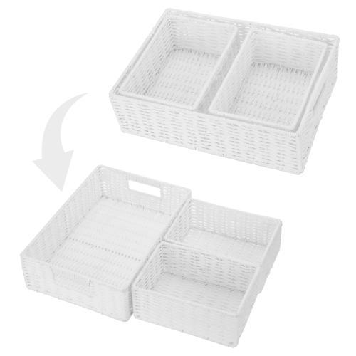 white paper rope storage baskets