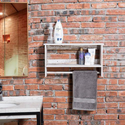 Under-the-Sink Black Metal Rack w/ Shelves & Hand Towel Bar – MyGift
