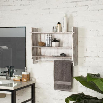 Under-the-Sink Black Metal Rack w/ Shelves & Hand Towel Bar – MyGift