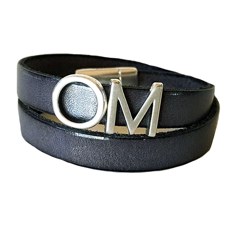 CHAK-WRAPS™ OM Silver Leather Bracelet