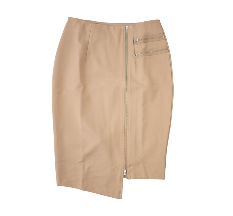 tan asymmetrical skirt