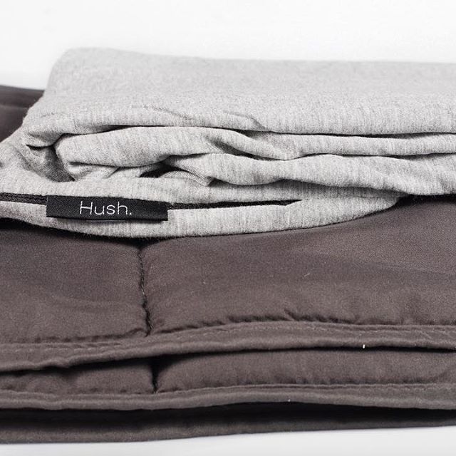 folded gray hush weighted blanket for sensory issues