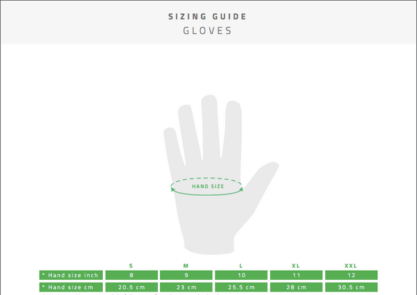 Guide des tailles Gants