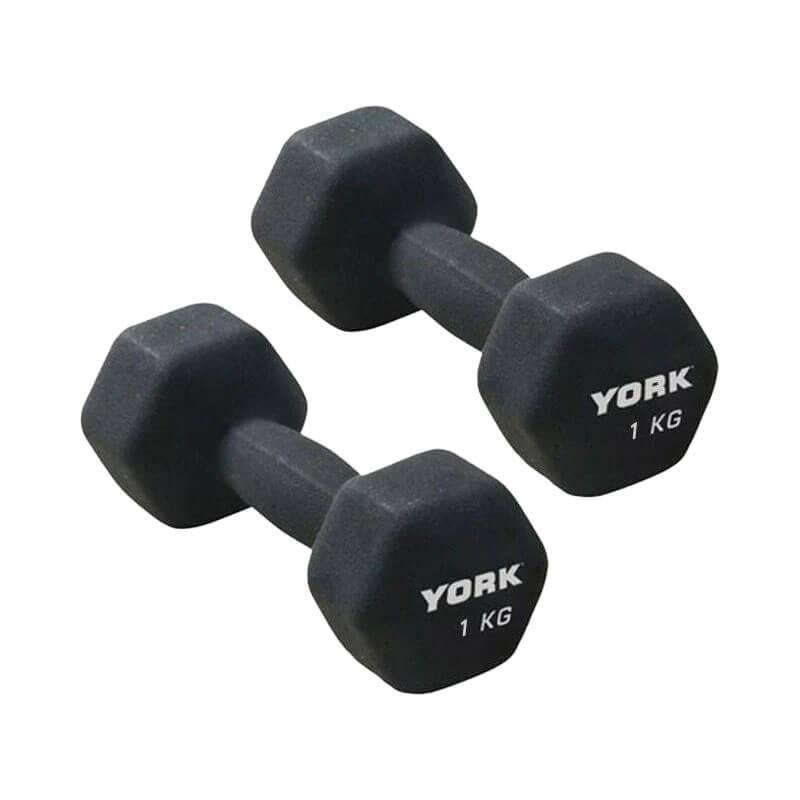 York Neoprene Hex Dumbbells 2 x 1kg