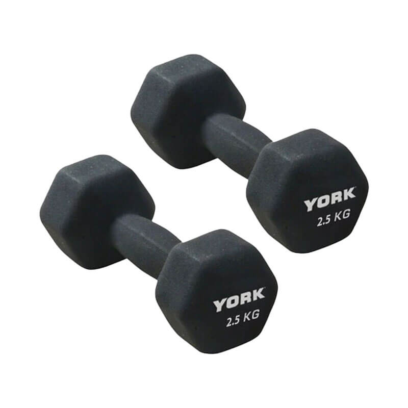 York Neoprene Hex Dumbbells 2 x 2.5kg