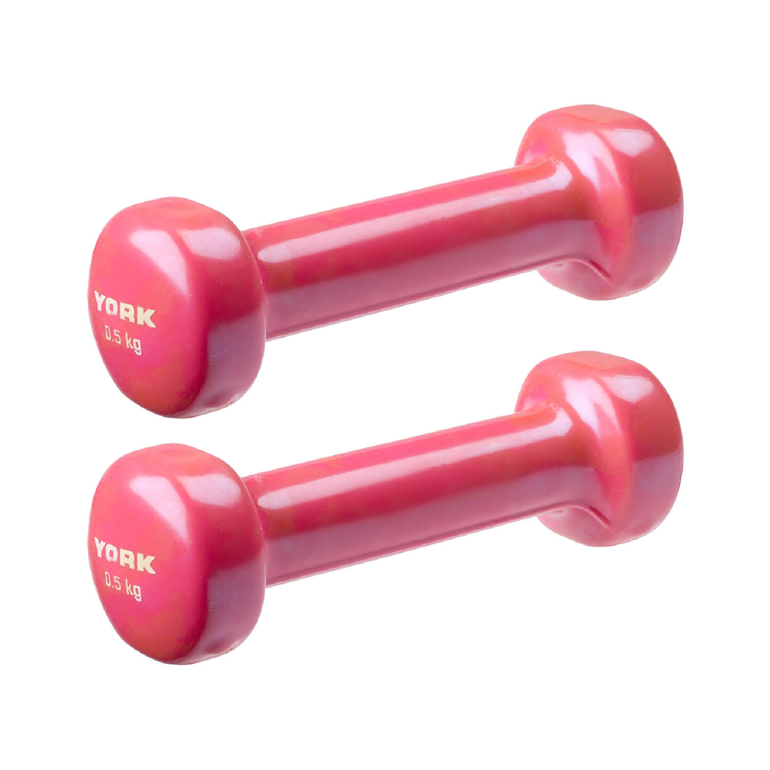 York Vinyl Dipped Dumbbells 2 x 0.5kg - Pink