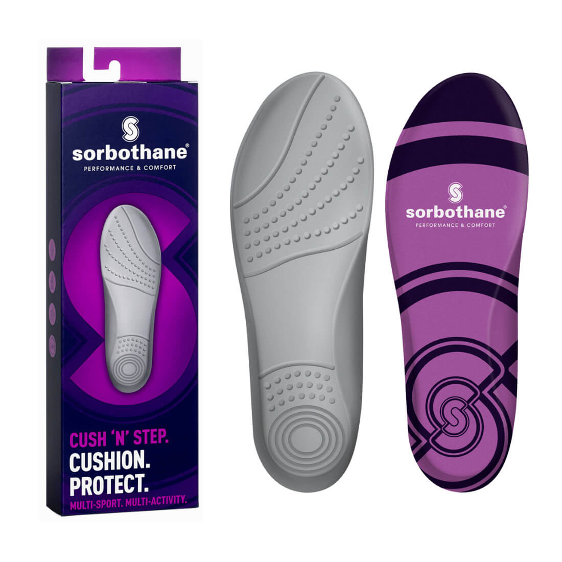 Sorbothane Cush N Step Insoles - 3-4.5 UK