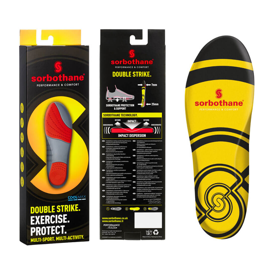 Sorbothane Double Strike Insoles - 5-6.5 UK