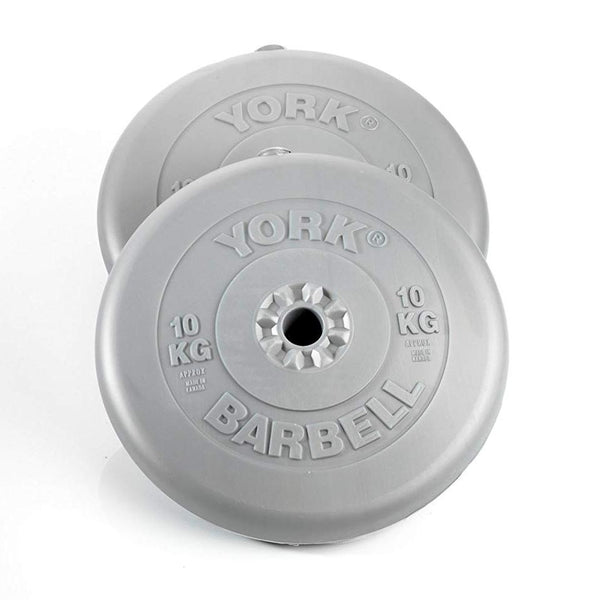 York 2 x 10kg Vinyl Weight Plates - Workout For Less