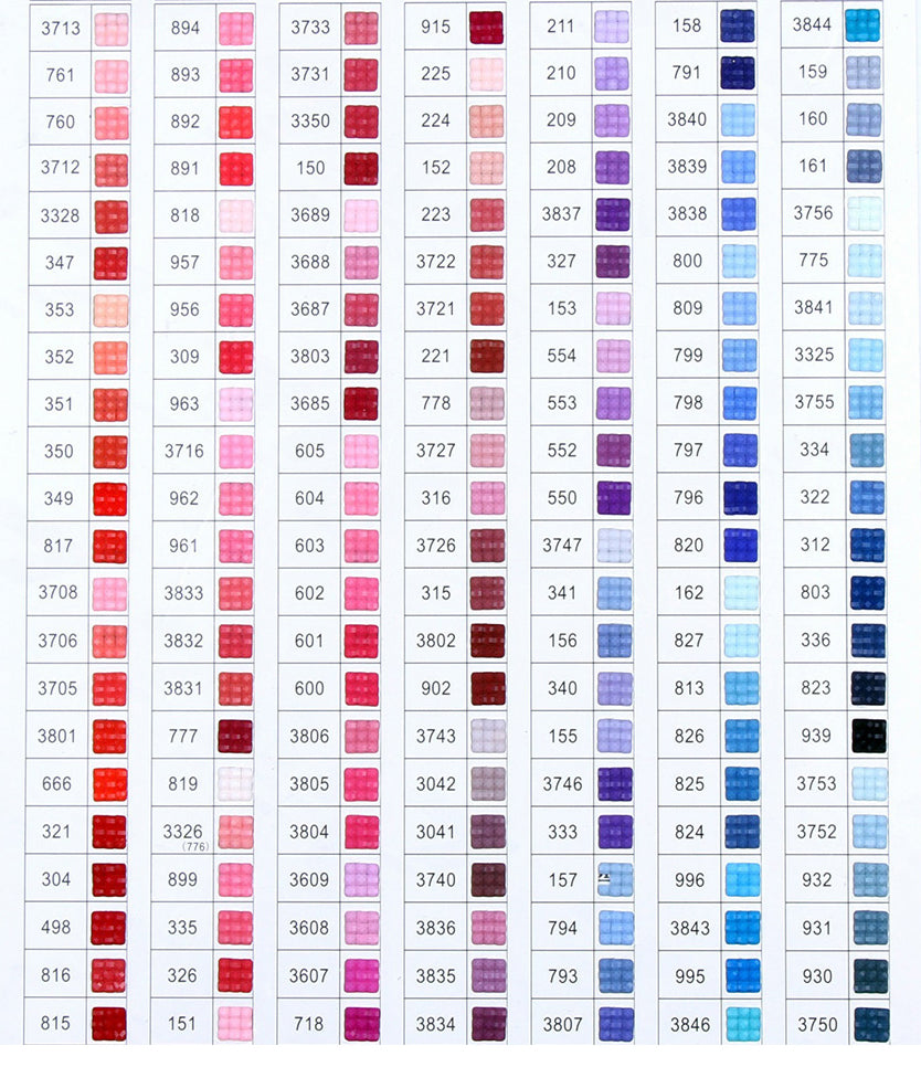 Printable Dmc Color Chart For Diamond Painting