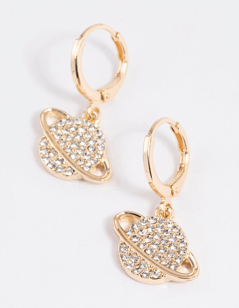 Lovisa Gold Diamante Saturn Planet Huggie Earrings