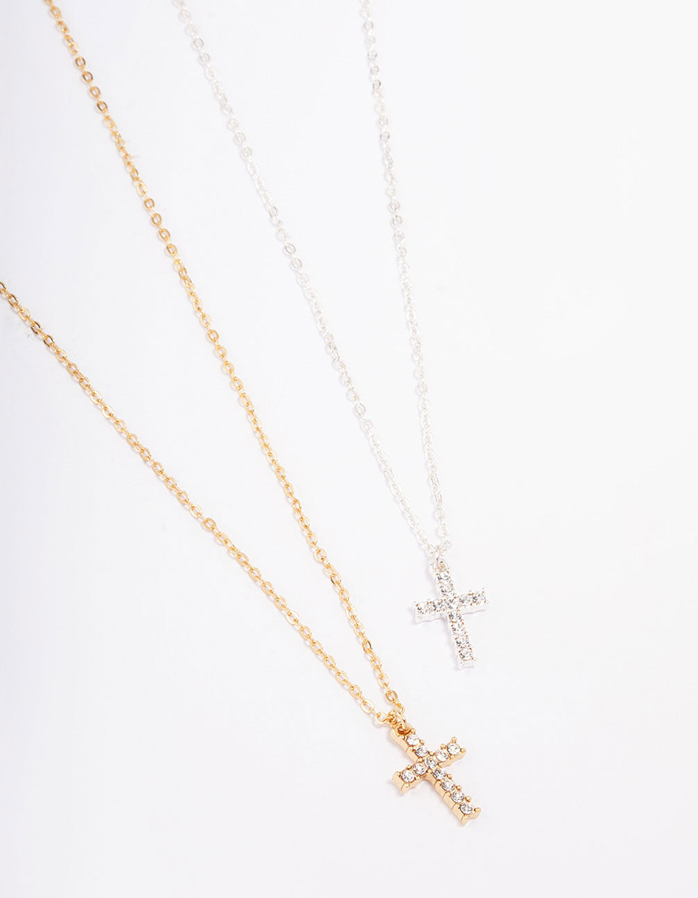 Lovisa Gold & Silver Plated Diamante Cross Necklace Pack