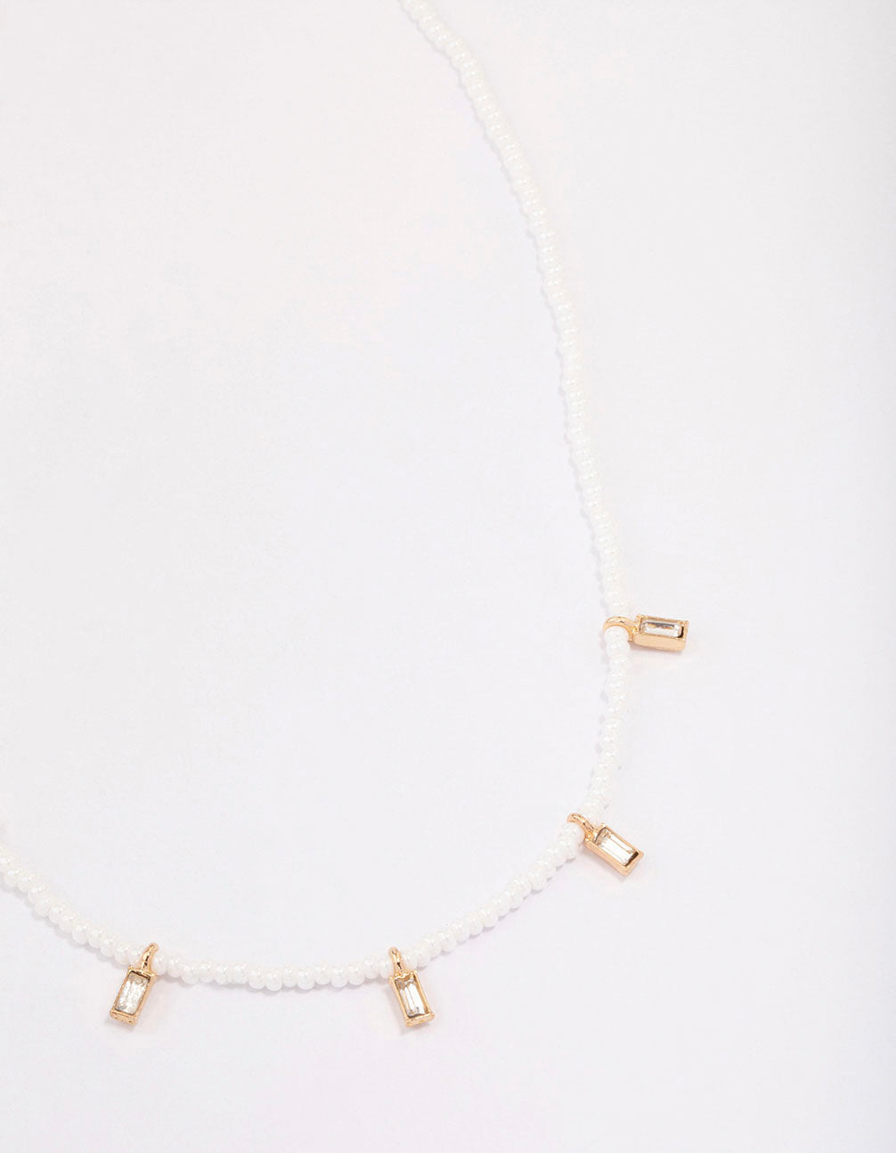 Lovisa Gold Pearl Baguette Droplet Necklace
