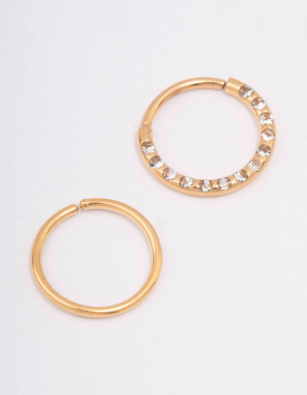 Non Piercing Gold Hoop Chain Fake Septum Ring Ear Chain Nose Rings Body  Jewelry | eBay