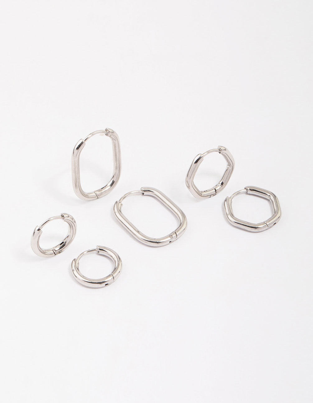 Victoria Cruz Minimal sterling silver hoop earrings in small shape