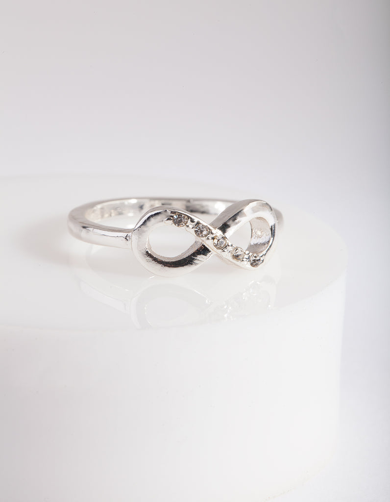 Silver Diamante Infinity Ring | Lovisa Jewellery Australia