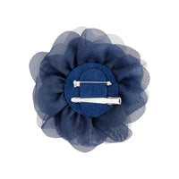 navy hair flower clips