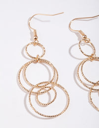 Gold Diamond Cut Ring Earrings - link has visual effect only